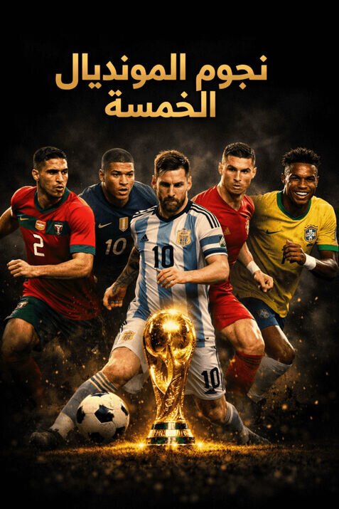 صورة تجمع خمس نجوم كأس العالم 2026